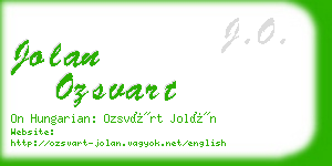 jolan ozsvart business card